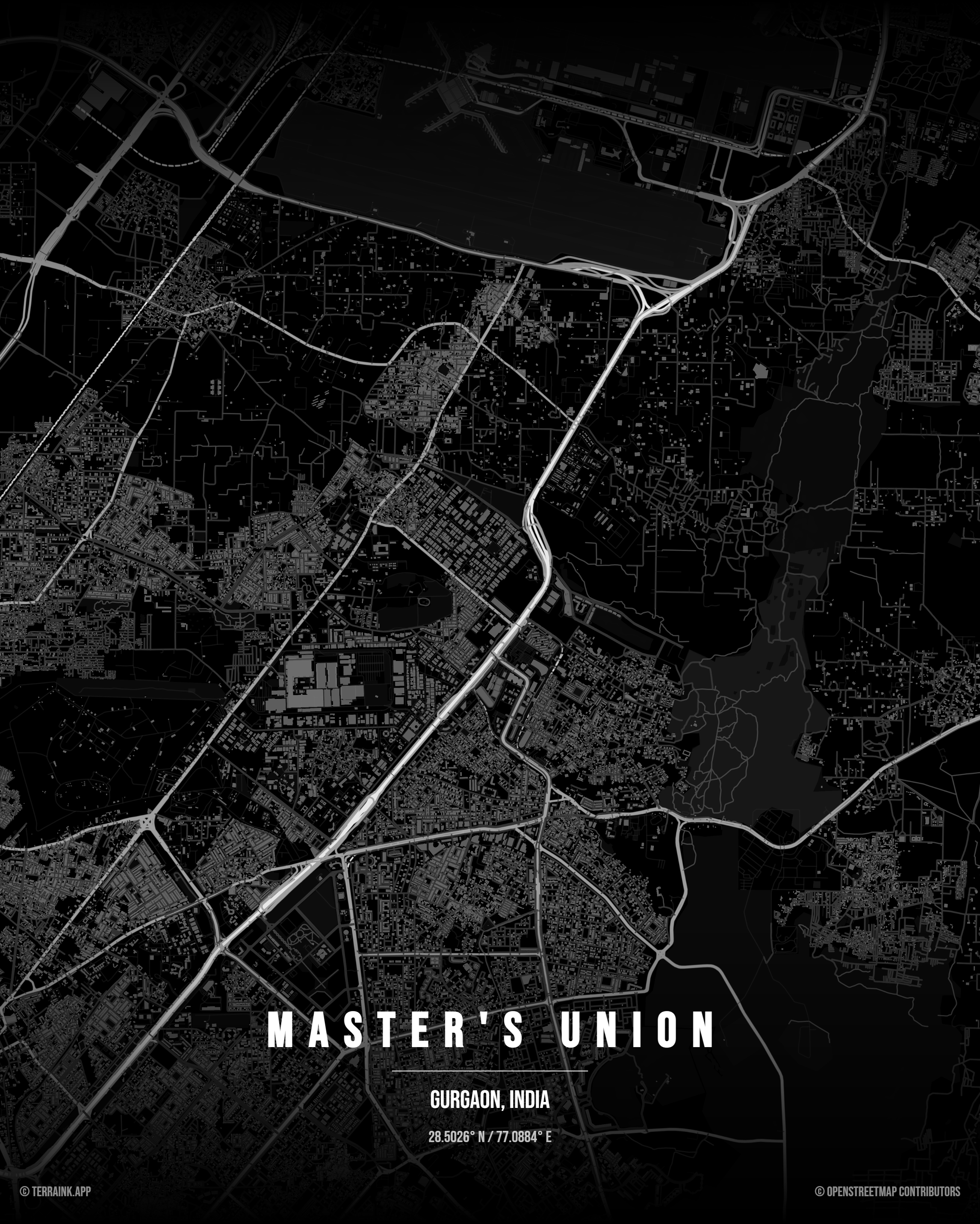 Map artwork for Master's Union, Gurgaon, India